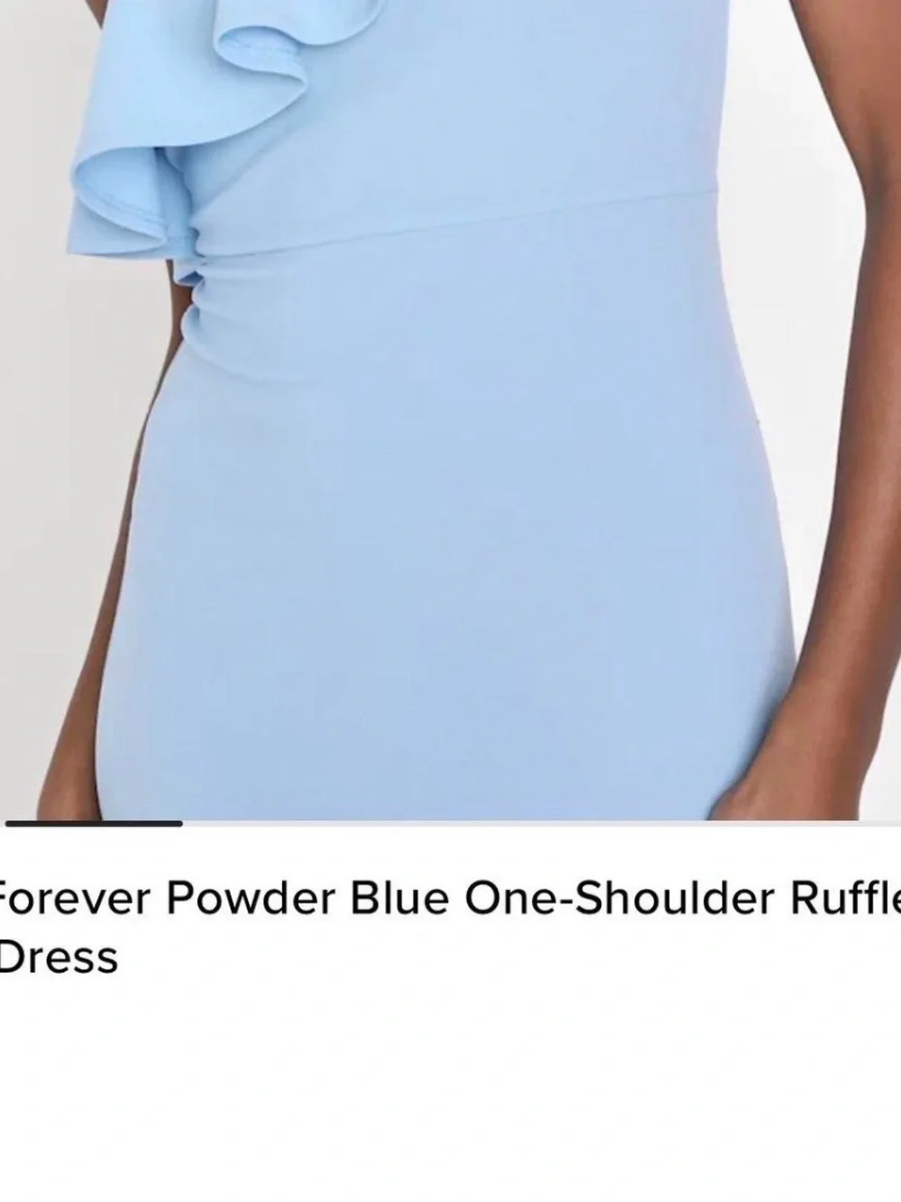 Lulu's Light Blue One-Shoulder Ruffle Gown - Picture 3 of 3